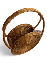 Koszyk z otworem D28cm rączki wiklinowe