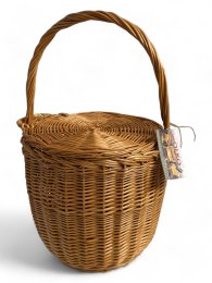 Torebka wiklinowa koszyk typu Birkin, średni